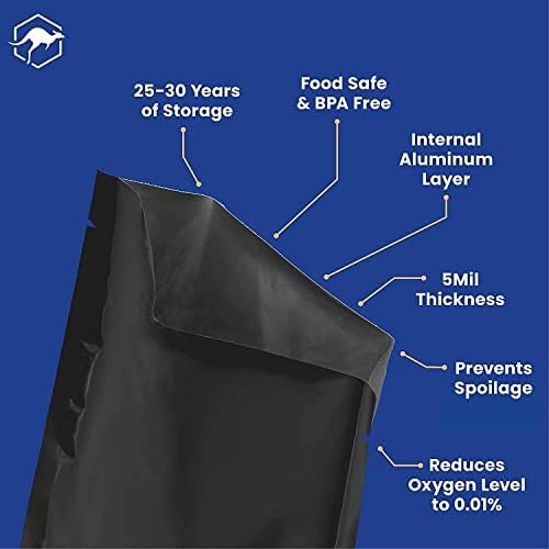 Wallaby 1-Gallon Open Top 10 Mil Mylar Bags, Oxygen Absorbers (75-Pack) - Image 3