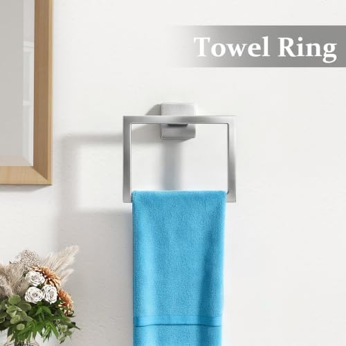 STWWO 10-Piece Bathroom Accessories Hardware Set Brushed Nickel - Image 6