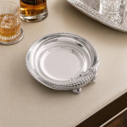 Arthur Court Alligator 6-Inch Aluminum Bowl - Unique Gator Skin Pattern Serveware for Snacks and Condiments - Image 5