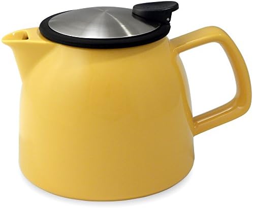 FORLIFE Bell Ceramic Teapot with Basket Infuser, 26-Ounce/770ml, Mandarin by Unknown