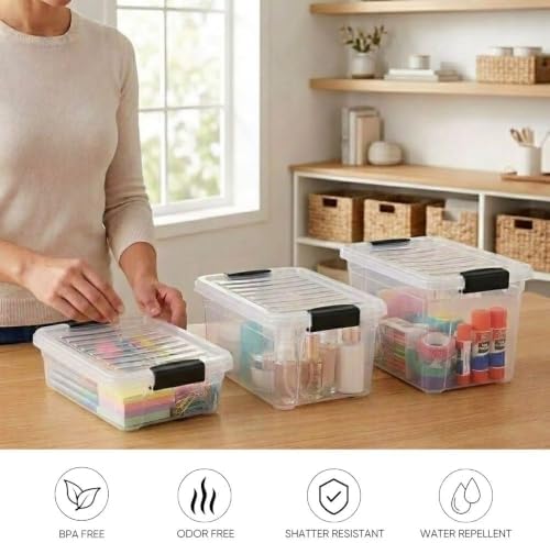 Superio Storage Bins with Lids- Clear Boxes for Organizing, Stackable Plastic Containers- BPA Free, Non-Toxic, Odor Free, Organizer for Home, Office, Dorm (8 Pack, 2.5 Quart) - Image 4