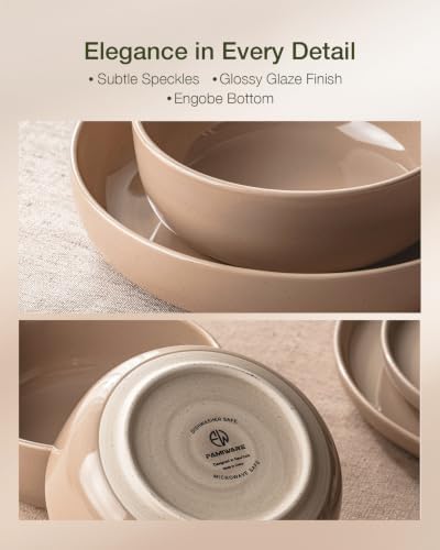 Famiware Milkyway 24-Piece Dinnerware Set with Mugs, Cinnamon Brown - Image 5