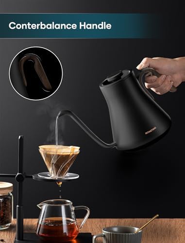 INTASTING Gooseneck Electric Kettle with ±1℉ Temperature Control, 0.9L - Image 4