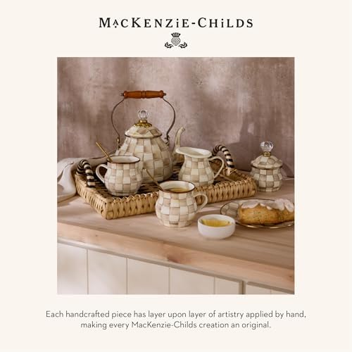 MACKENZIE-CHILDS Enamel Mug, 16 Ounces, Brown-and-White Mocha Check - Image 6