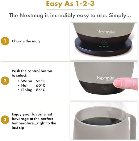 Nextmug - Temperature-Controlled, Self-Heating Coffee Mug (Almond - 14 oz.) - Image 4