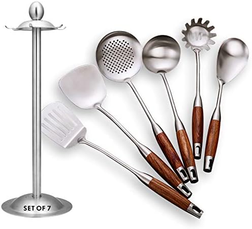 Kitchen Utensils Set,6 PCS with Utensils Holder,304 Stainless Steel by GXONEHomeKitchen