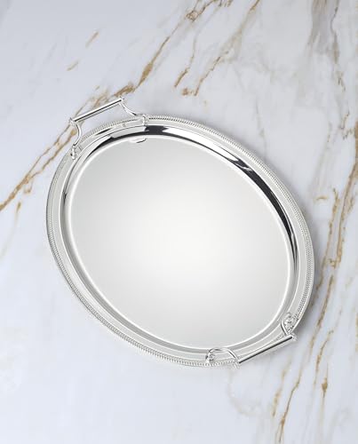 Reed & Barton Oval Silverplate Serving Tray with Handles, 17-inch - Image 2