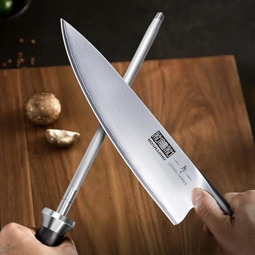 HOSHANHO Honing Rod, 10 Inch Professional Kitchen Knife Sharpener Rod - Image 5