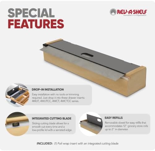 Rev-A-Shelf Foil Wrap Insert Organizer and Dispenser for Kitchen, Gray - Image 5