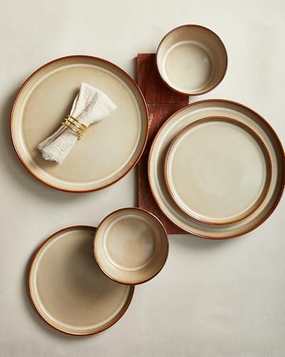 Pokini Ceramic Plates and Bowls Sets for 8, 24pcs Dinnerware Sets, Dish Set - Image 4