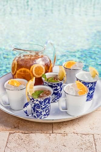 Golden Rabbit Enamelware Latte Coffee or Tea Mugs, 16 ounce, Solid White Textured, Set of 4 - Image 3