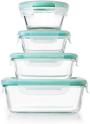 OXO Good Grips Smart Seal 12-Piece Glass Food Storage Container Set - Teal - Image 4