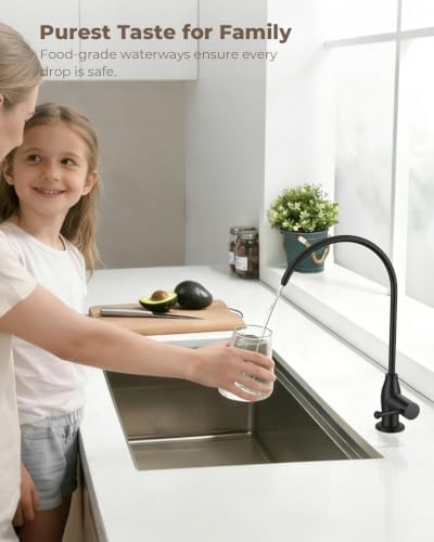 WEWE Drinking Water Faucet with Vintage Design, Non-Air Gap, Matte Black - Image 7