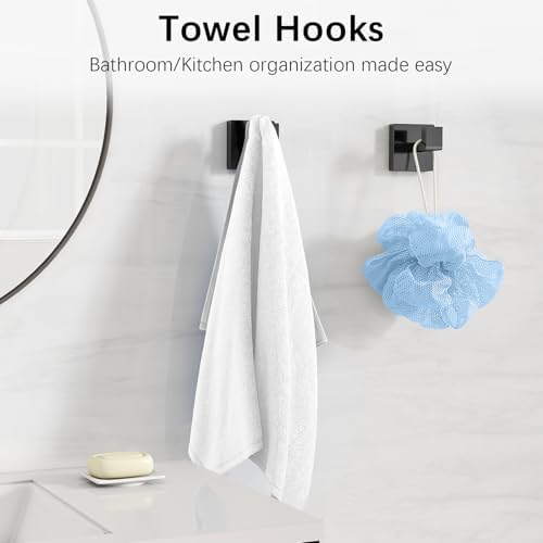 Bathroom Hardware Accessories Set, 10 Piece Black Towel Bar Set Stainless Steel, Towel Racks for Bathroom Wall Mounted Towel Holder Set, 24 inch - Image 6