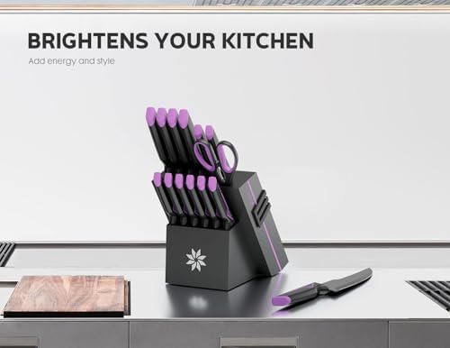 ASETY Knife Set, 15 PCS Kitchen Knife Set with Built-in Sharpener Block - Image 6