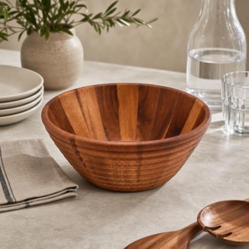 Arthur Court Large Acacia Wooden Hive-Style Salad Bowl - Unique Serving Bowl for Fruits, Snacks, and Salads - 5" H x 12" Diameter - Image 2