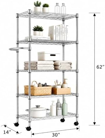 5-Tier Steel Wire Storage Shelving Unit - Image 2