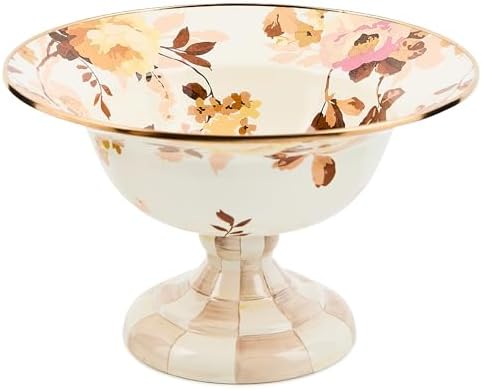 MACKENZIE-CHILDS Enamel Compote, Large, Wild Rose White by Unknown