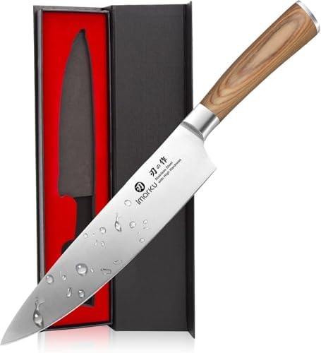 imarku 8 Inch Japanese SUS440A High Carbon Gyutou Chef Knife, Golden Handle by imarku