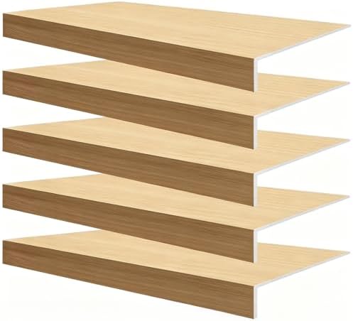 Wire Shelf Covers Wood Wire Rack Covers for Pantry Shelving Wood Wire Shelf Covers for Closet Shelves, Laundry Room,Kitchen Organization (5PCS,Wood Color,48" Lx16 Dx2 H) by Unknown