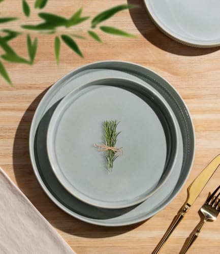 TheTerra Ceramic Dinnerware Set for 6, 18-Piece Plates and Bowls Set - Image 3
