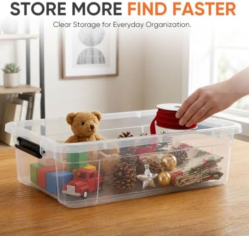 Superio 22.5 Quart Clear Plastic Storage Boxes with Lids, Stackable Organizer Containers, BPA-Free Storage Bins for Home, Office, School & Dorm, 10 Pack - Image 2