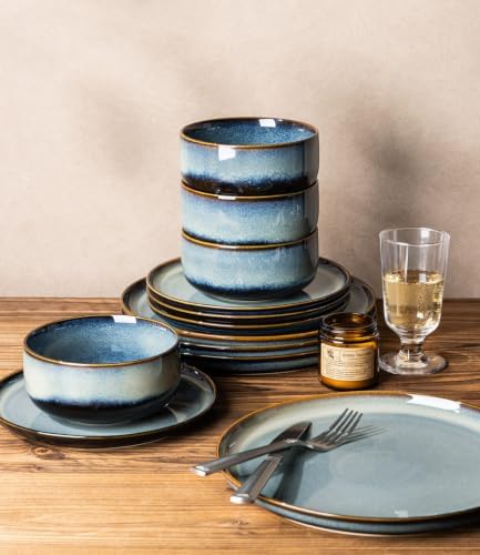 TheTerra Ceramic Dinnerware Set for 6, 18-Piece Plates and Bowls Set - Image 5