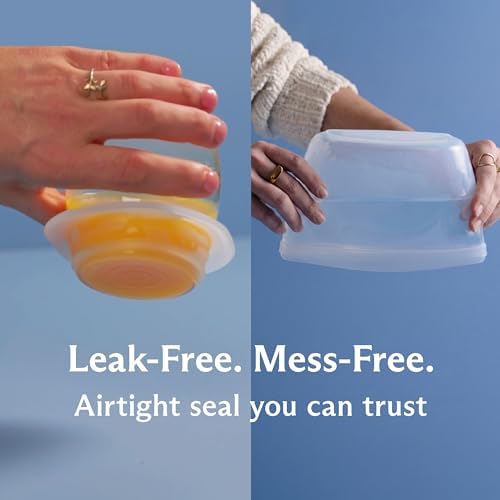 Stasher Reusable Silicone Bags and Stretch Lids, 10-Pack Starter Kit, Clear - Image 3