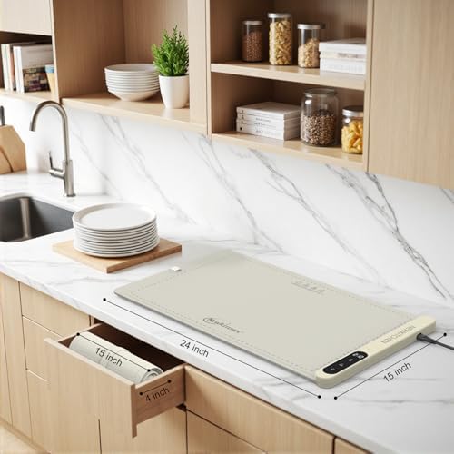 NEWKITCHEN Warming Mat for Food, (XL 24"x15") Food Warming Mat for Countertop 6 Temp 6 Hour Settings Upgrade Graphene Fast Full Surface Heating -Versatile Food Warmer for Gatherings, Parties - Image 6
