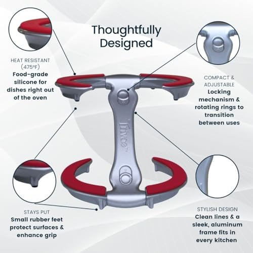 Trivae Pot Lid Holder While Cooking, 4-in-1 Kitchen Trivet & Pan Lid Holder - Image 5