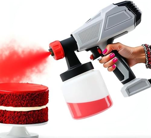 Electric Cake Decorating Airbrush Kit with 500W Food Spray Gun & 3 Nozzles by KKYOYRE