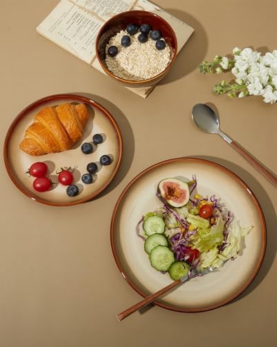 Pokini Ceramic Dinnerware Sets for 8, 24pcs Plates and Bowls Sets Dish Set - Image 7