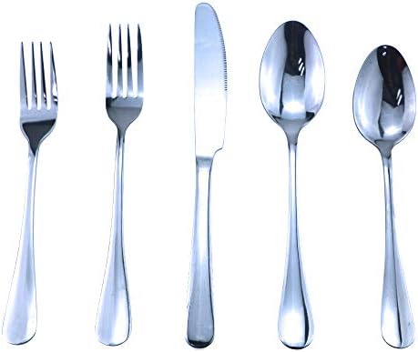 JASHII Silver Silverware Set, 40-Piece Stainless Steel Heavyweight Flatware Set, Kitchen Utensil Set Service for 8, Colorful Mirror Polishing Tableware Cutlery Set Knifes Forks Spoons, Dishwasher Safe by JASHII
