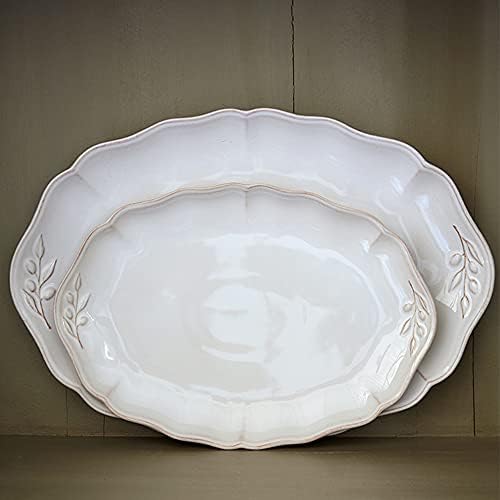 Costa Nova Ceramic Stoneware 13'' Oval Platter - Alentejo Collection, White | Microwave, Dishwasher, Oven & Freezer Safe Dinnerware | Food Safe Glazing | Restaurant Quality Serveware - Image 4
