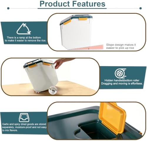 RUIAN Flour Storage Container 50lb Airtight Food Storage Bin (Blue,4pcs) - Image 4