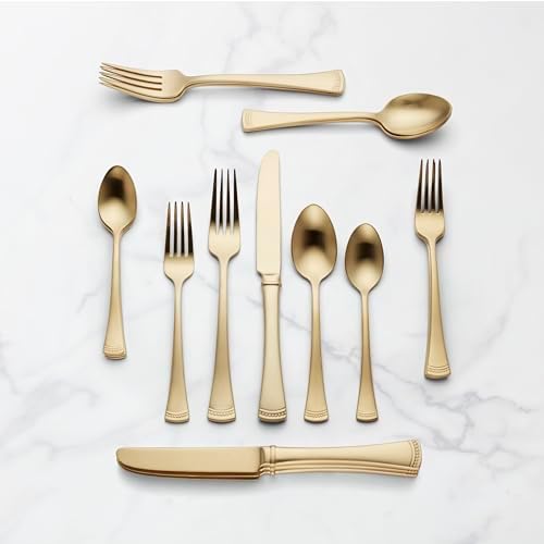 Lenox Portola Gold Satin 20-Piece Silverware Set for 4, Flatware - Image 3
