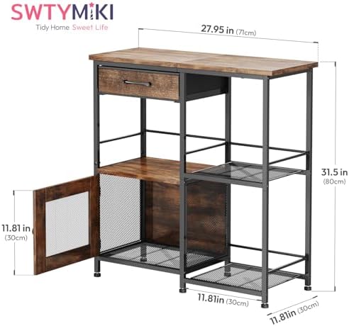 SWTYMIKI Coffee Bar Cabinet for Home - Farmhouse Coffee Stand Station Multi-Purpose Buffet Sideboard Cabinet with Drawers - Kitchen Bar Table for Living Room, Corner, Small Space, Espresso - Image 2