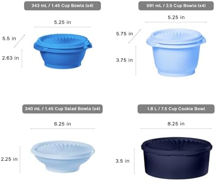 Tupperware Heritage 36-Piece Vintage Blue Set (18 Containers + 18 Lids) - Image 3