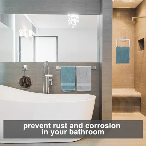 20 Pcs Silver Bathroom Hardware Accessories Bath Towel Bar Set - Image 5