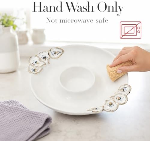 Mud Pie Oyster Chip And Dip Bowl Set, 2x10.5 - Image 6