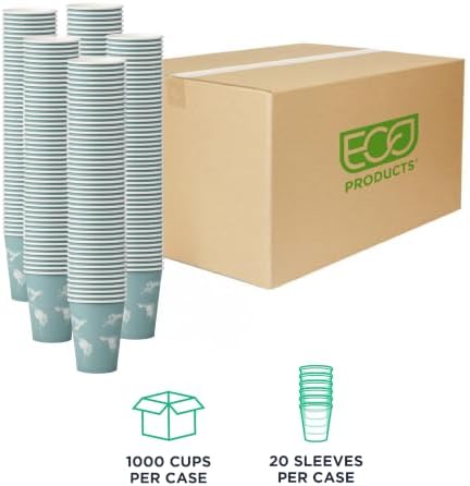 ECO PRODUCTS World Art Disposable Coffee Cups, Latte Cups, 12 oz, 1000 Pack - Image 2