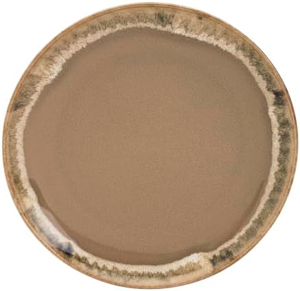 TTU Tabletops Gallery Tuscan Collection Reactive Glaze 4 Piece Stoneware Salad Plate Set Dining Kitchen Tableware Service for 4, Brown - Image 6