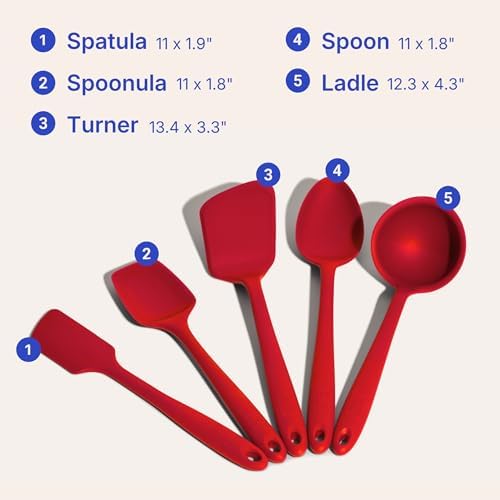 GIR: 5-Piece Silicone Essentials Kitchen Utensils Set – Cherry Red - Image 6