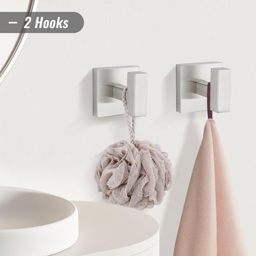 YACVCL Towel Bar Set, 5 Pieces Bathroom Hardware Set Brushed Nickel Bathroom Accessories, SUS304 Stainless Steel Towel Racks Holder Set Wall Mounted 23.6 Inch - Image 4