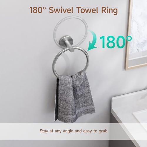 USHOWER 4PCS Brushed Nickel Bathroom Accessories Set, 18-Inch Towel Bar Set - Image 4