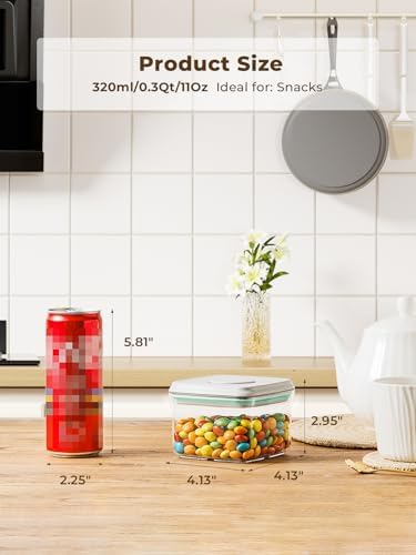 Small Airtight Container, 0.3Qt Mini Snack Jar with Pop-Top Lid - Image 3