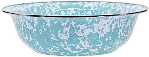 Golden Rabbit Enamelware Serving Basin, 4 quart, Sea Glass by GoldenRabbitEnamelware