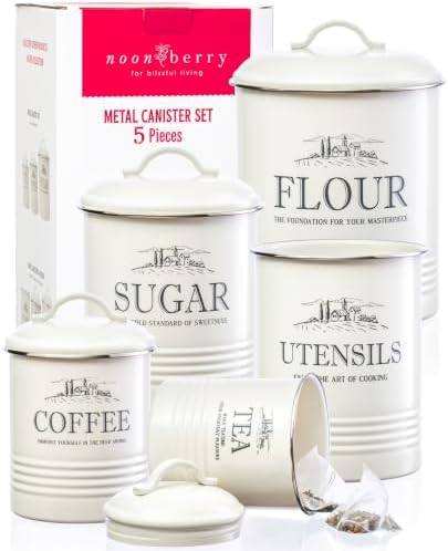 noonberry 5-Piece Farmhouse Kitchen Canister Sets for Kitchen Counter by noonberry