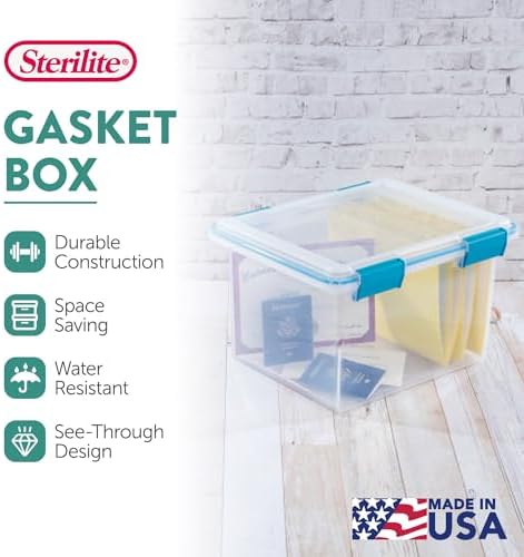 Sterilite Gasket Storage Box with Lids for Home & Office, 32 Quart, 12-Pack - Image 3