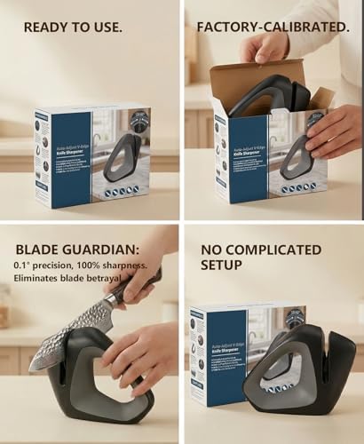 Cold-Grinding Knife Sharpener | Auto-Angle No-Assembly Tool for Home Kitchen - Image 6